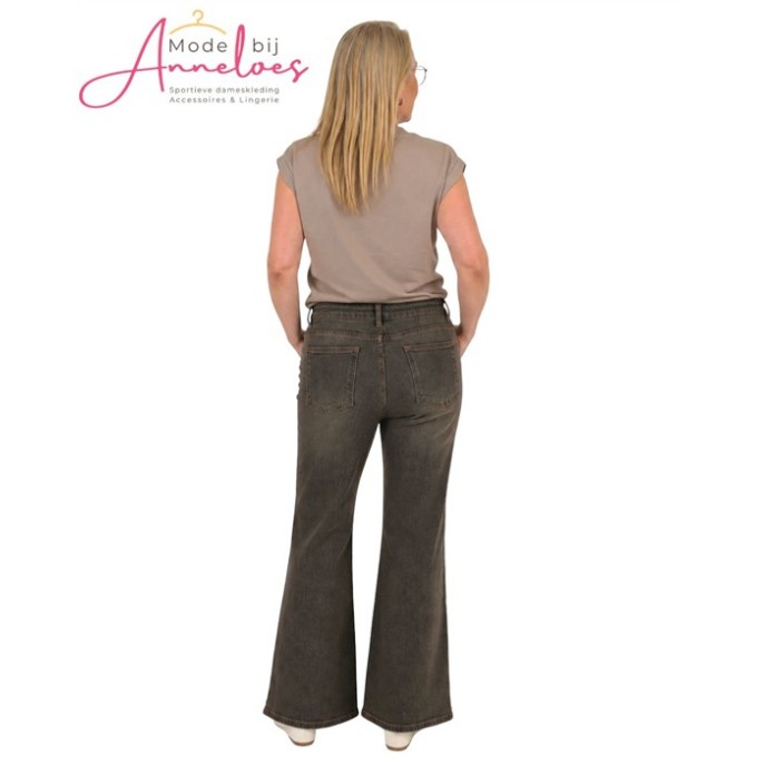Enjoy dames Jeans wide leg 479231Taupe Enjoy dames Jeans wide leg 479231Taupe